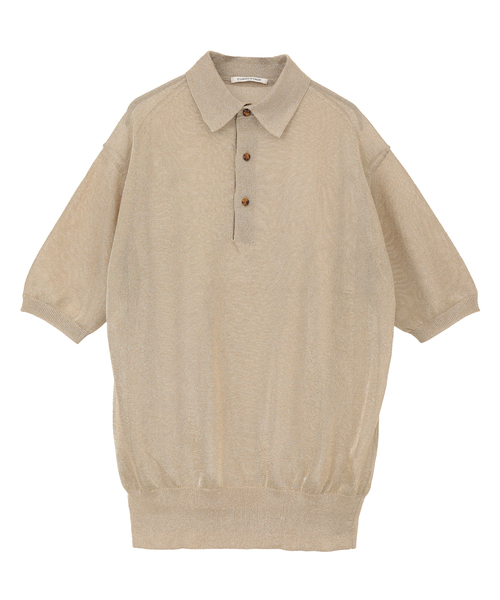 CURRENTAGE(カレンテージ)の「Glitter polo knit(MEN'S)(ニット/セーター・メンズ・ゴールド/グレー・3)」の1枚目の写真