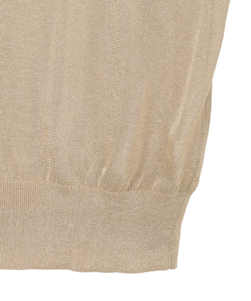 CURRENTAGE(カレンテージ)の「Glitter polo knit(MEN'S)(ニット/セーター・メンズ・ゴールド/グレー・3)」の3枚目の写真