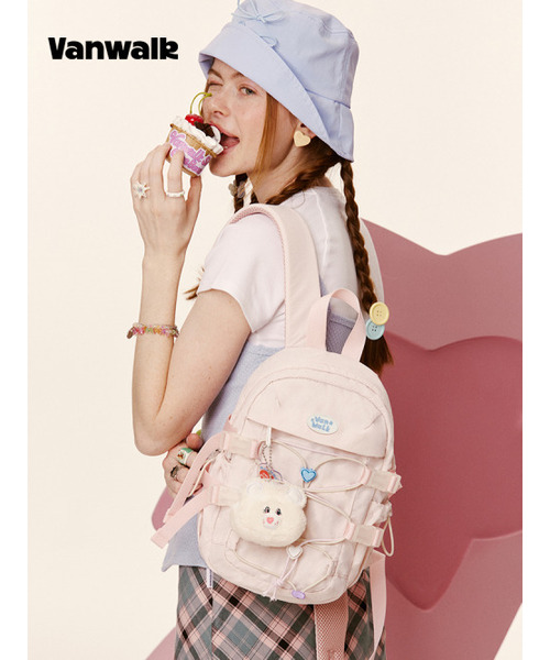 VANWALK（バンウォーク）の「Heart String Backpack [Pink]（バックパック/リュック・レディース・ピンク・FREE）」の4枚目の写真