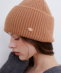 HALDEN（ハルデン）の「wool 100 knit beanie (C054_dark beige)（ニットキャップ/ビーニー）」