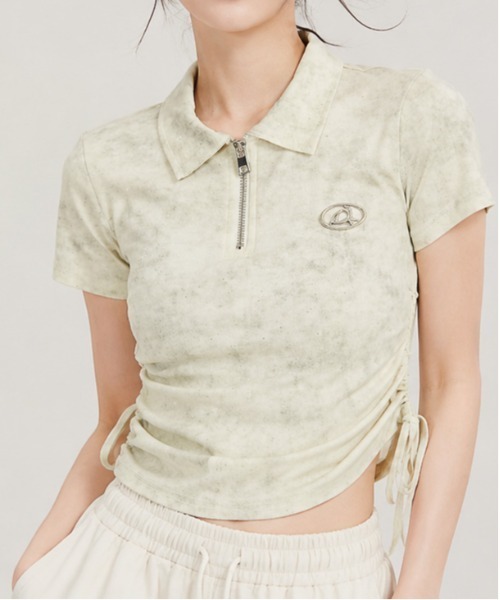 GORGE(ゴージ)の「《襟付きジップ・キラキラドロスト》カットソー/ストリート×カジュアル/春夏/全4色(Tシャツ/カットソー・レディース・ブラック/グリーン/パープル/ベージュ系・F)」の3枚目の写真