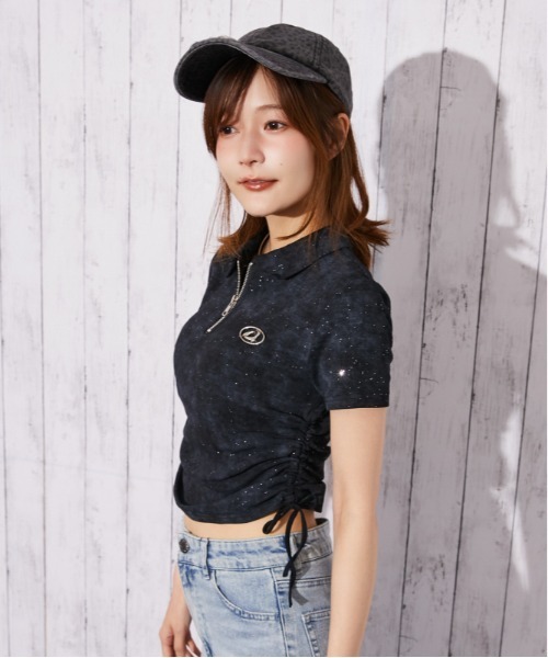 GORGE(ゴージ)の「《襟付きジップ・キラキラドロスト》カットソー/ストリート×カジュアル/春夏/全4色(Tシャツ/カットソー・レディース・ブラック/グリーン/パープル/ベージュ系・F)」の13枚目の写真