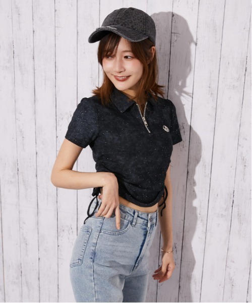 GORGE(ゴージ)の「《襟付きジップ・キラキラドロスト》カットソー/ストリート×カジュアル/春夏/全4色(Tシャツ/カットソー・レディース・ブラック/グリーン/パープル/ベージュ系・F)」の15枚目の写真