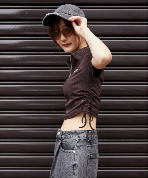 GORGE(ゴージ)の「《襟付きジップ・キラキラドロスト》カットソー/ストリート×カジュアル/春夏/全4色(Tシャツ/カットソー・レディース・ブラック/グリーン/パープル/ベージュ系・F)」の22枚目の写真
