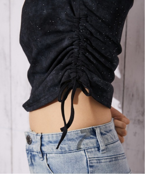 GORGE(ゴージ)の「《襟付きジップ・キラキラドロスト》カットソー/ストリート×カジュアル/春夏/全4色(Tシャツ/カットソー・レディース・ブラック/グリーン/パープル/ベージュ系・F)」の10枚目の写真