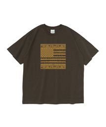 CARGOBROS（カーゴブロス）の「(ビッグサイズ) アメリカンペイズリーストリート半袖Tシャツ (カーキ)（Tシャツ/カットソー）」