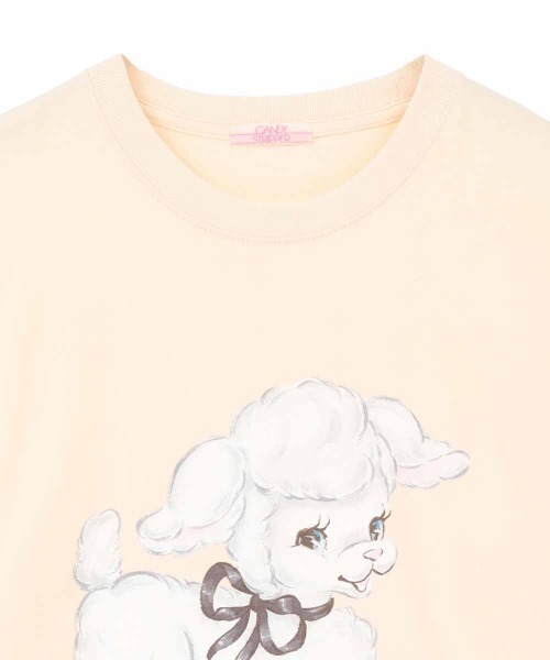 Candy Stripper(キャンディストリッパー)の「SWEETIE SHEEP Tシャツ(Tシャツ/カットソー・レディース・アイボリー/ライトブルー・FREE)」の4枚目の写真