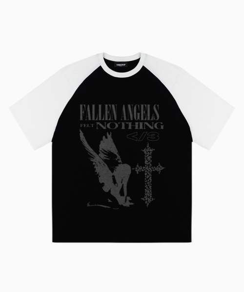 SAINTPAIN(セイントペイン)の「SP ポルンエンジェルズ ヘビーウェイトレグラン半袖Tシャツ ブラック(Tシャツ/カットソー・レディース・その他・MEDIUM/LARGE)」の1枚目の写真