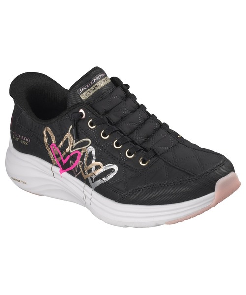 SKECHERS(スケッチャーズ)の「ハンズフリー スリップインズ ジェームズ・ゴールドクラウン:コンツアーフォーム - コージーフィット ゴールデン エンブレース(スニーカー・レディース・ブラック×ゴールド・23cm/23.5cm/24cm)」の3枚目の写真