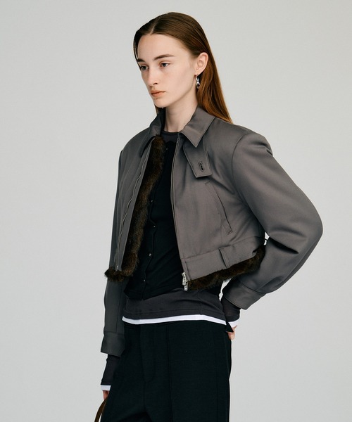 PRANK PROJECT(プランクプロジェクト)の「【2026Autumn Pre-Order】ファーライニングブルゾン / Fur Lining Blouson(ブルゾン・レディース・グレー/ネイビー・FREE)」の11枚目の写真