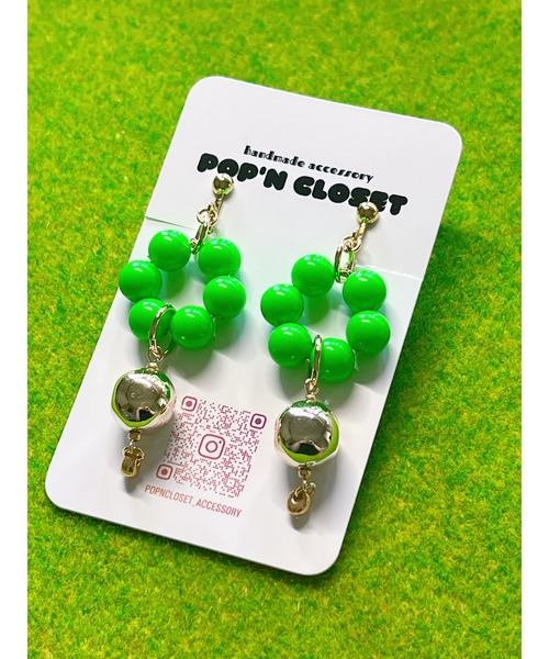 tone（トーン）の「【POPN CLOSET】neon×gold(MA)（イヤリング・レディース・オレンジ/イエロー/ピンク/グリーン・FREE）」の2枚目の写真