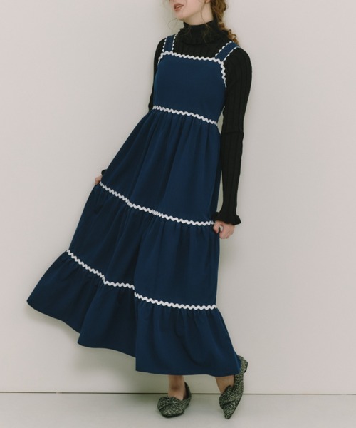idem(イデム)の「nami nami princess onepiece / なみなみティアードワンピース(ワンピース・レディース・ネイビー/ライトパープル・FREE)」の15枚目の写真