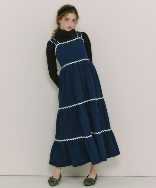 idem(イデム)の「nami nami princess onepiece / なみなみティアードワンピース(ワンピース・レディース・ネイビー/ライトパープル・FREE)」の10枚目の写真
