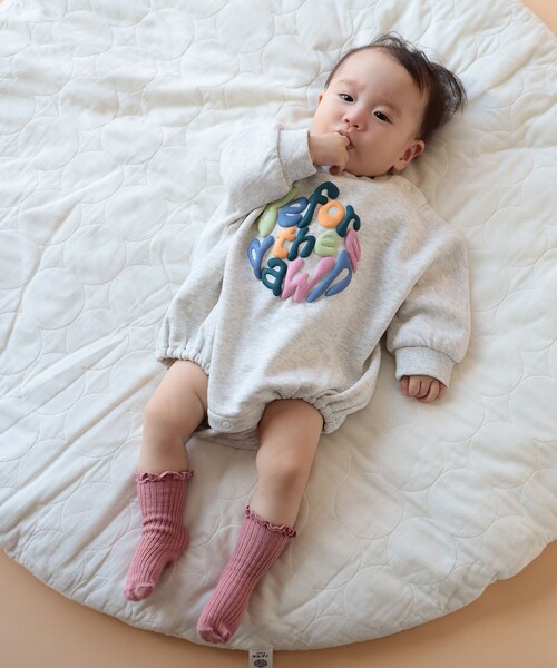 BEAMS mini（ビームスミニ）の「【WEB限定】ベビー スウェット ロンパース 2026FW（70～75cm）（ロンパース・キッズ・ホワイト系その他3/サックスブルー・ONE SIZE）」の3枚目の写真
