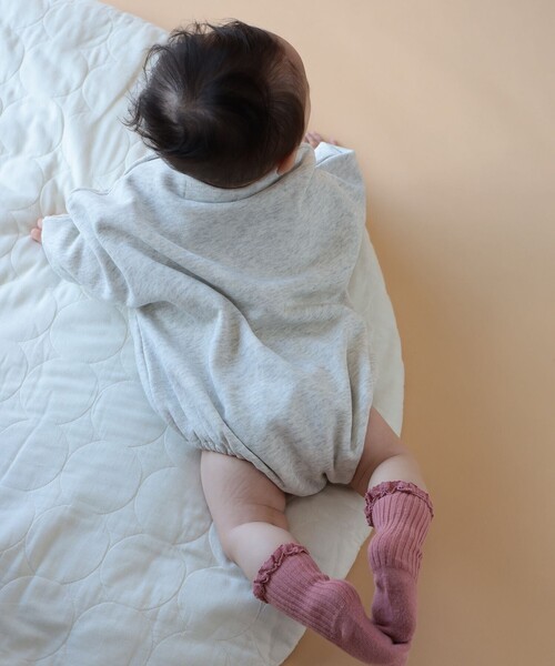 BEAMS mini（ビームスミニ）の「【WEB限定】ベビー スウェット ロンパース 2026FW（70～75cm）（ロンパース・キッズ・ホワイト系その他3/サックスブルー・ONE SIZE）」の4枚目の写真