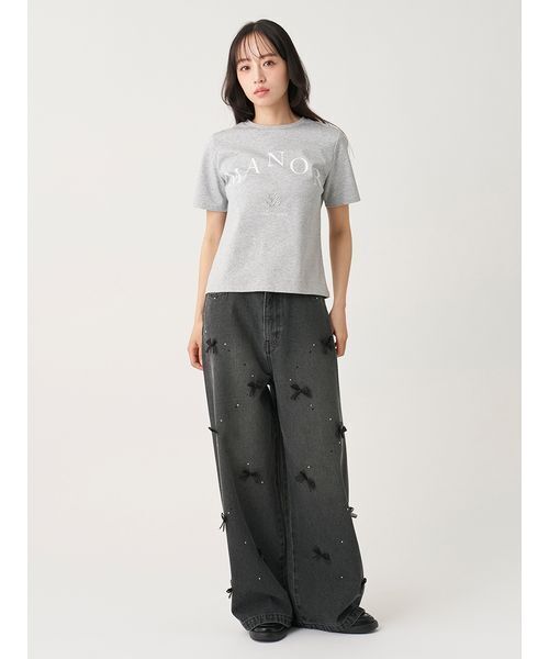 SNIDEL(スナイデル)の「ロゴプリントTシャツ(Tシャツ/カットソー・レディース・ホワイト/グレー/ベージュ/グリーン・F)」の12枚目の写真