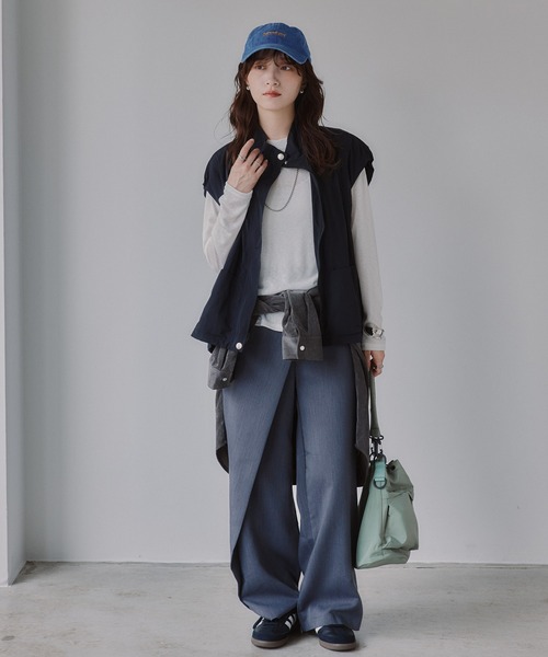 210nouve(トゥージュヌーブ)の「クルーネック シアートップス(Tシャツ/カットソー・レディース・サックスブルー/ピンク/ブラウン/ホワイト/ライトグレー/ブラック・FREE)」の7枚目の写真