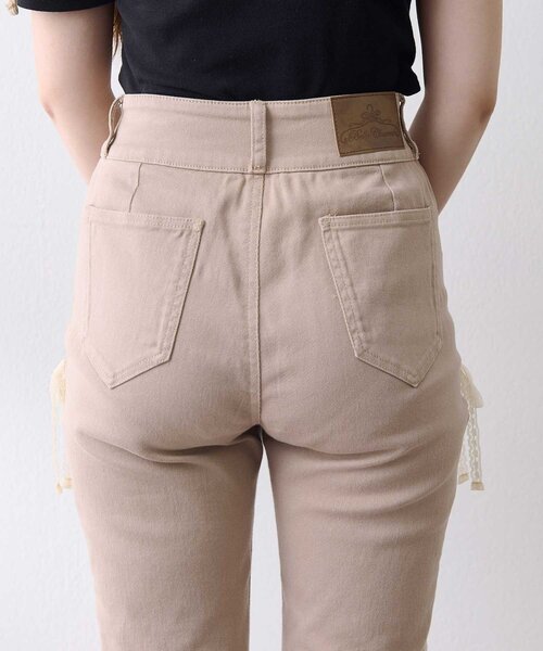 Belle Charme(ベルシャルム)の「【Belle Charme】 Side Lace-up Flare Denim(デニムパンツ・レディース・ベージュ/グレー・SMALL/LARGE/MEDIUM)」の11枚目の写真