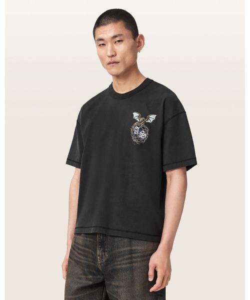 ALLSAINTS(オールセインツ)の「WYVERN SHORT SLEEVE GRAPHIC T-SHIRT | WYVERN 半袖 グラフィック Tシャツ(Tシャツ/カットソー・メンズ・ブラック・XS/M)」の1枚目の写真