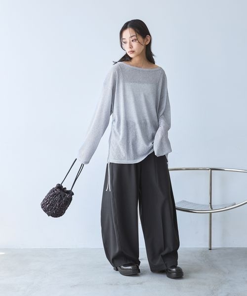 JEANASIS（ジーナシス）の「ハナガラシャーリングキンチャクBAG/1063760（ショルダーバッグ・レディース・ブラック系その他/ホワイト系その他・FREE）」の5枚目の写真