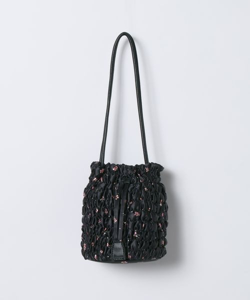 JEANASIS（ジーナシス）の「ハナガラシャーリングキンチャクBAG/1063760（ショルダーバッグ・レディース・ブラック系その他/ホワイト系その他・FREE）」の6枚目の写真