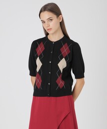 アーガイルニットカーディガン