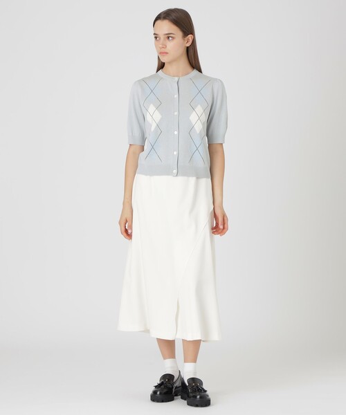 BLUE LABEL CRESTBRIDGE(ブルーレーベルクレストブリッジ)の「アーガイルニットカーディガン(カーディガン/ボレロ・レディース・ブラック/グレー系その他/オフホワイト・38)」の12枚目の写真