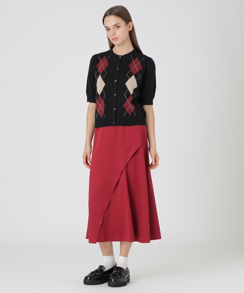 BLUE LABEL CRESTBRIDGE(ブルーレーベルクレストブリッジ)の「アーガイルニットカーディガン(カーディガン/ボレロ・レディース・ブラック/グレー系その他/オフホワイト・38)」の5枚目の写真