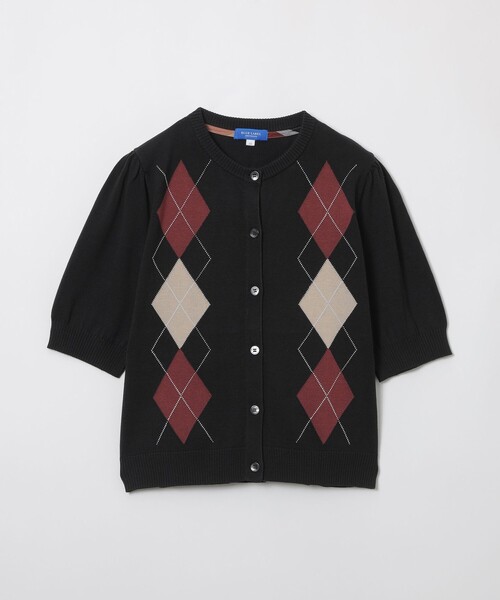 BLUE LABEL CRESTBRIDGE(ブルーレーベルクレストブリッジ)の「アーガイルニットカーディガン(カーディガン/ボレロ・レディース・ブラック/グレー系その他/オフホワイト・38)」の9枚目の写真