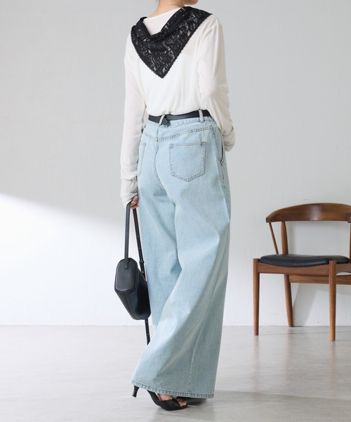 COLLAGE GALLARDAGALANTE(コラージュガリャルダガランテ)の「【芋生悠×Q.anosコラボ】スリングセットカットソー(Tシャツ/カットソー・レディース・ブラック/ホワイト/イエロー・FREE)」の13枚目の写真