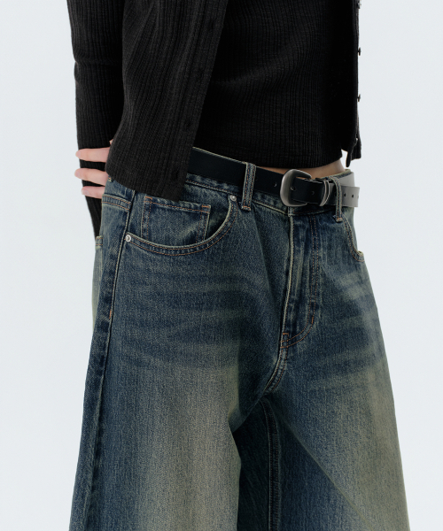 MUSINSA STANDARD WOMAN（ムシンサスタンダードウーマン）の「ウィメンズエッセンシャルカーブデニムパンツ[ラスティブルー]（デニムパンツ・レディース・その他・30/24/25/26/27/28/29）」の6枚目の写真