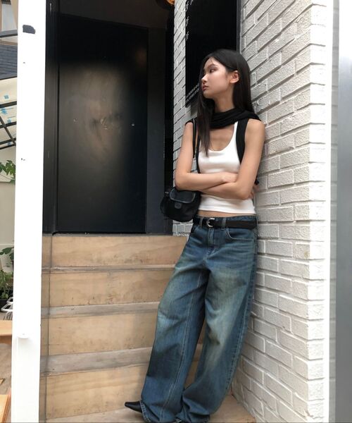 MUSINSA STANDARD WOMAN（ムシンサスタンダードウーマン）の「ウィメンズエッセンシャルカーブデニムパンツ[ラスティブルー]（デニムパンツ・レディース・その他・30/24/25/26/27/28/29）」の10枚目の写真