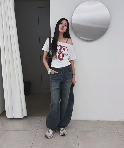 MUSINSA STANDARD WOMAN（ムシンサスタンダードウーマン）の「ウィメンズエッセンシャルカーブデニムパンツ[ラスティブルー]（デニムパンツ・レディース・その他・30/24/25/26/27/28/29）」の11枚目の写真