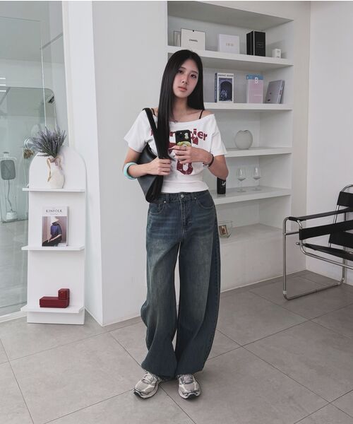 MUSINSA STANDARD WOMAN（ムシンサスタンダードウーマン）の「ウィメンズエッセンシャルカーブデニムパンツ[ラスティブルー]（デニムパンツ・レディース・その他・30/24/25/26/27/28/29）」の12枚目の写真