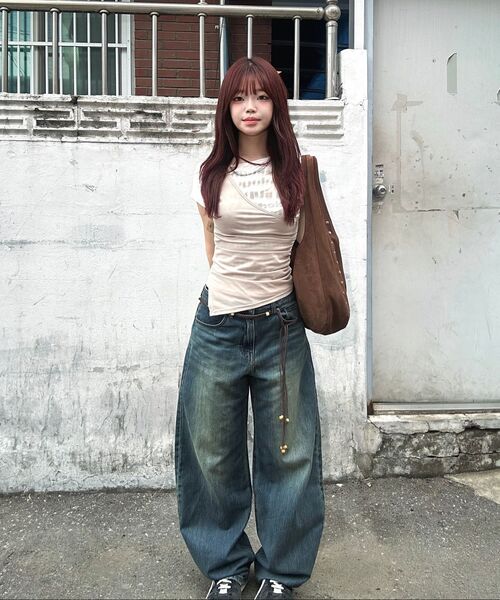 MUSINSA STANDARD WOMAN（ムシンサスタンダードウーマン）の「ウィメンズエッセンシャルカーブデニムパンツ[ラスティブルー]（デニムパンツ・レディース・その他・30/24/25/26/27/28/29）」の20枚目の写真