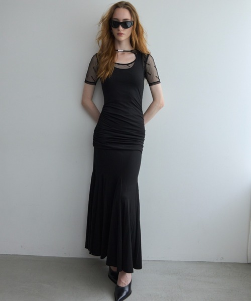 JOSE MOON(ジョゼムーン)の「DRAPE CUTSEW DRESS/ドレープカットソードレス(ワンピース・レディース・ブラック/ベージュ/グレー・FREE)」の8枚目の写真