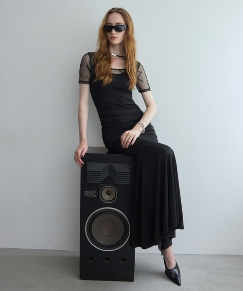 JOSE MOON(ジョゼムーン)の「DRAPE CUTSEW DRESS/ドレープカットソードレス(ワンピース・レディース・ブラック/ベージュ/グレー・FREE)」の12枚目の写真