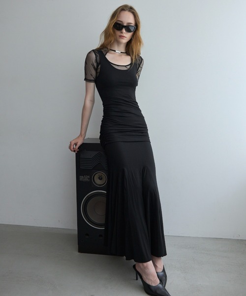 JOSE MOON(ジョゼムーン)の「DRAPE CUTSEW DRESS/ドレープカットソードレス(ワンピース・レディース・ブラック/ベージュ/グレー・FREE)」の13枚目の写真