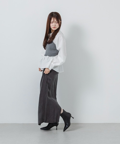 EVOL(イーボル)の「【S-LLサイズ展開・美脚効果あり】6.5cmポインテッドショートブーツ CB23887(ブーツ・レディース・ブラウン/ブラック/ブラック系その他・S/M/L/LL)」の10枚目の写真