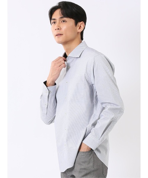 TAKA-Q(タカキュー)の「シャツ 長袖 メンズ ストレッチ 綿混 ブロード ワイドカラー プリント 総柄 小紋(シャツ/ブラウス・メンズ・グリーン系その他・X-LARGE/MEDIUM/LARGE)」の10枚目の写真