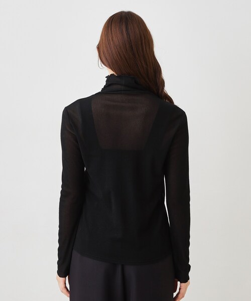 COUP DE CHANCE(クードシャンス)の「【手洗い可/日本製】ハイネックシアーカットソー(Tシャツ/カットソー・レディース・ブラック/ホワイト・38/34)」の13枚目の写真