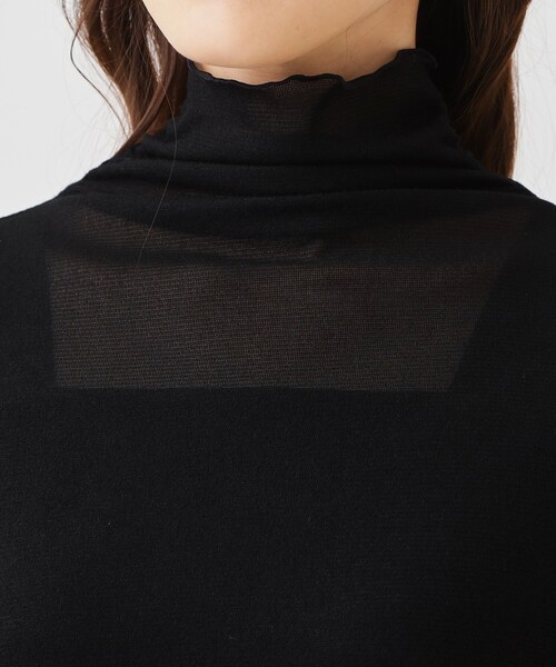 COUP DE CHANCE(クードシャンス)の「【手洗い可/日本製】ハイネックシアーカットソー(Tシャツ/カットソー・レディース・ブラック/ホワイト・38/34)」の14枚目の写真