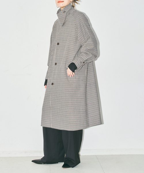 CITYSHOP(シティーショップ)の「GINGHAM CHECK コート(その他アウター・レディース・ブラウン系その他・38/36)」の5枚目の写真
