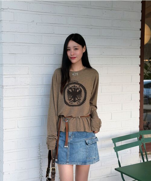 GLACK(グラック)の「GT188 429 キマイラエンブレムヴィンテージパンプスディテールロングスリーブ(KHAKI)(Tシャツ/カットソー・レディース・その他・MEDIUM/LARGE)」の10枚目の写真