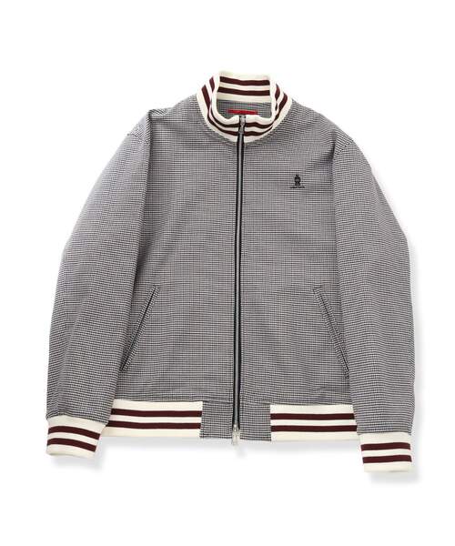 DRESSTERIOR（ドレステリア）の「ハウンドトゥース ハイネックリブジャケット（ブルゾン・メンズ・ブラウン系その他2・92/91/90）」の4枚目の写真