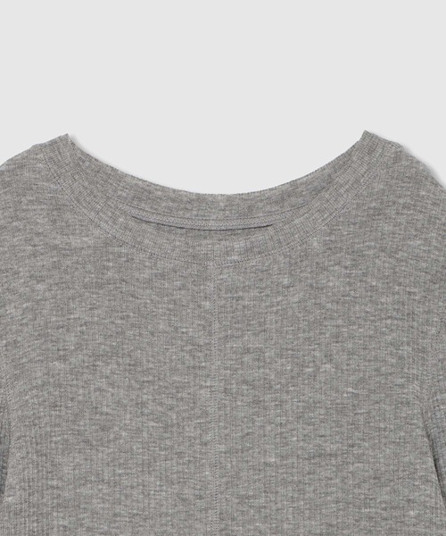 THINGS THAT MATTER(シングス ザット マター)の「TWO-TONE SHEER RIBBED TOPS / ツートーン シアー リブ トップス(Tシャツ/カットソー・レディース・サックスブルー/グレー/イエロー・FREE)」の22枚目の写真