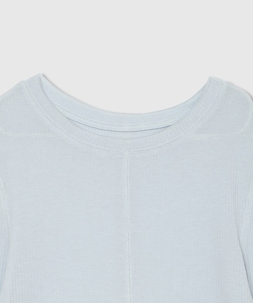 THINGS THAT MATTER(シングス ザット マター)の「TWO-TONE SHEER RIBBED TOPS / ツートーン シアー リブ トップス(Tシャツ/カットソー・レディース・サックスブルー/グレー/イエロー・FREE)」の15枚目の写真