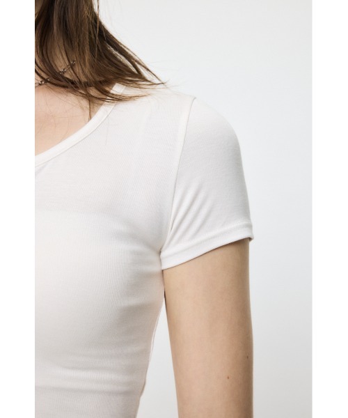 MOUSSY(マウジー)の「ES HALF SLEEVE トップス(Tシャツ/カットソー・レディース・オフホワイト/杢グレー/ブラック/ライトブルー・1/2)」の21枚目の写真