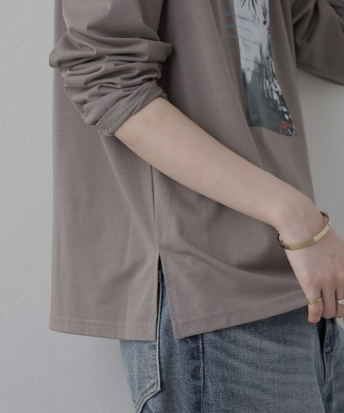 EGLANTINE(エグランティーヌ)の「EGLANTINE フォトプリント長袖カットソー(Tシャツ/カットソー・レディース・オフホワイト/モカ・38)」の11枚目の写真