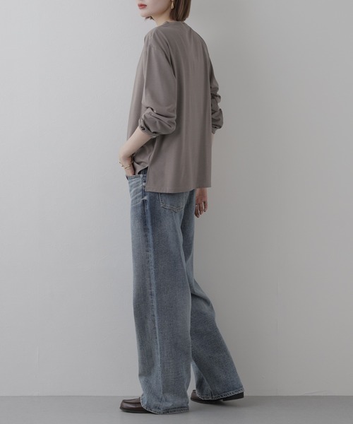 EGLANTINE(エグランティーヌ)の「EGLANTINE フォトプリント長袖カットソー(Tシャツ/カットソー・レディース・オフホワイト/モカ・38)」の15枚目の写真